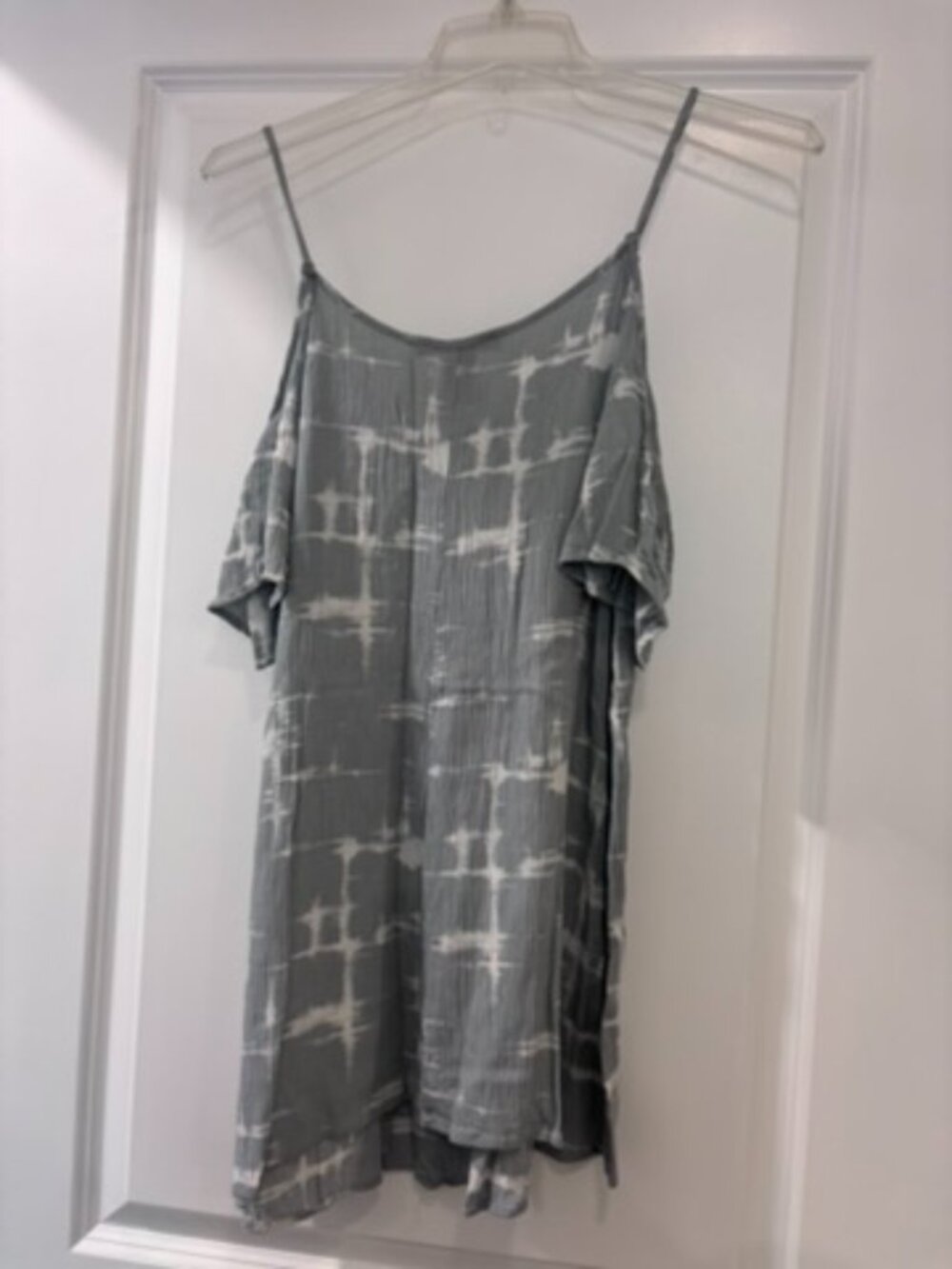 Forever 21 Blue Printed A-Line Cold Shoulder Dress - Picture 6 of 6